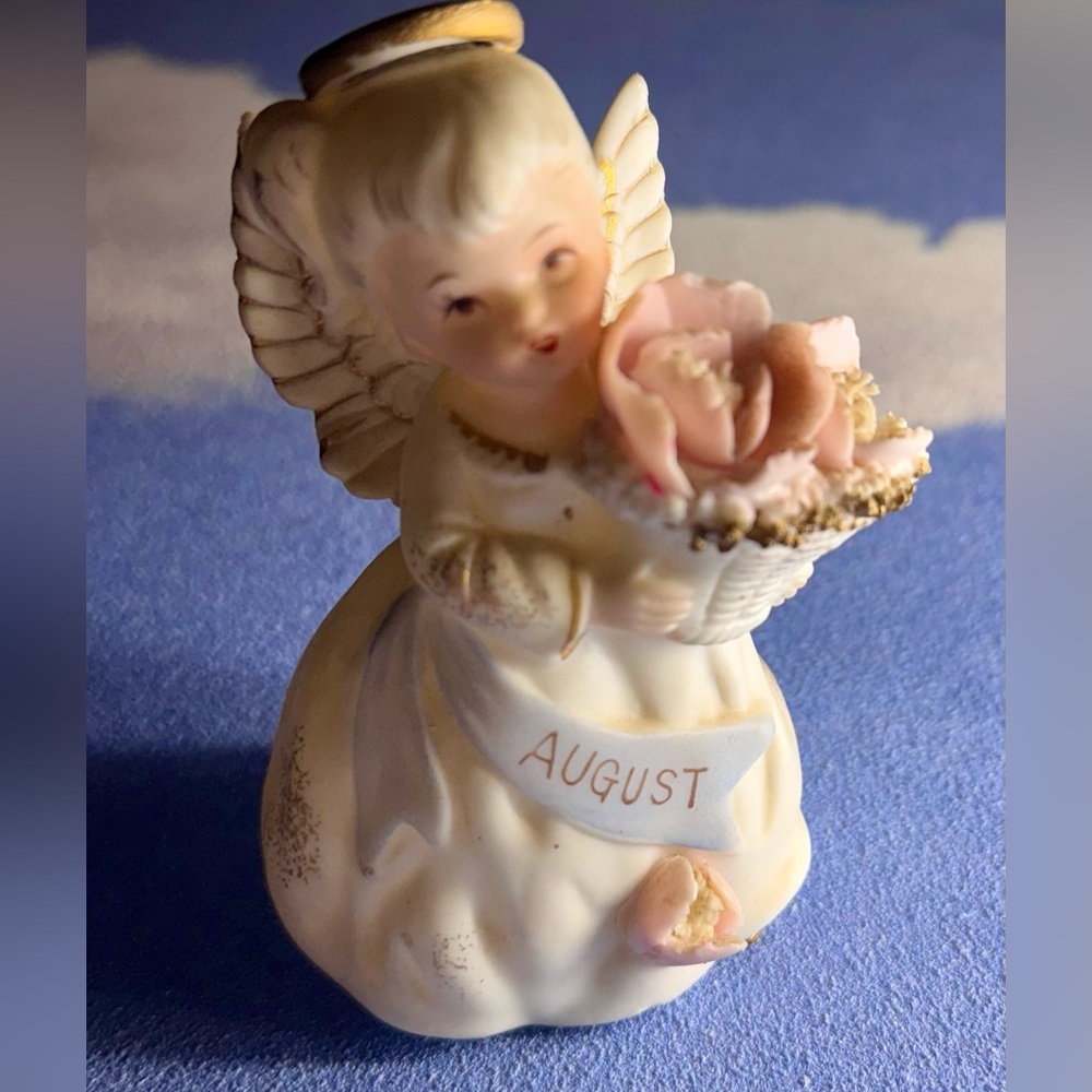 Lefton August Angel with Pink Flowers